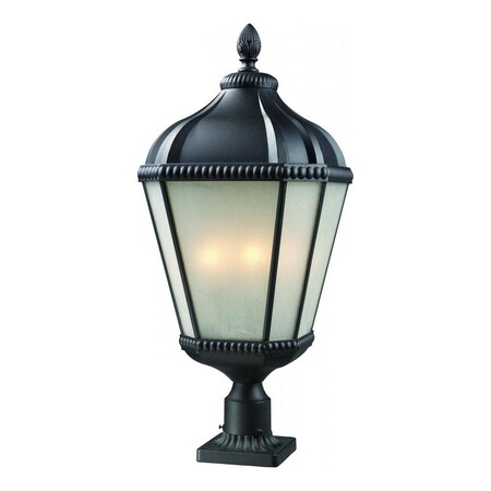 Z-Lite Black Waverly 4 Light Outdoor Pier Mount Light with White Seedy Shade 513PHB-BK-PM
